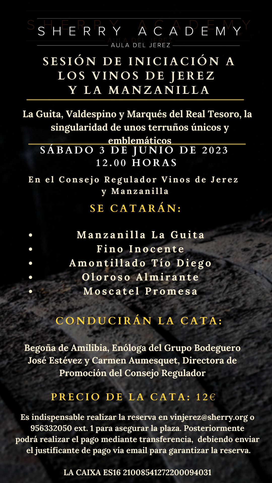 Sesión de Iniciación a los vinos de Jerez y la Manzanilla