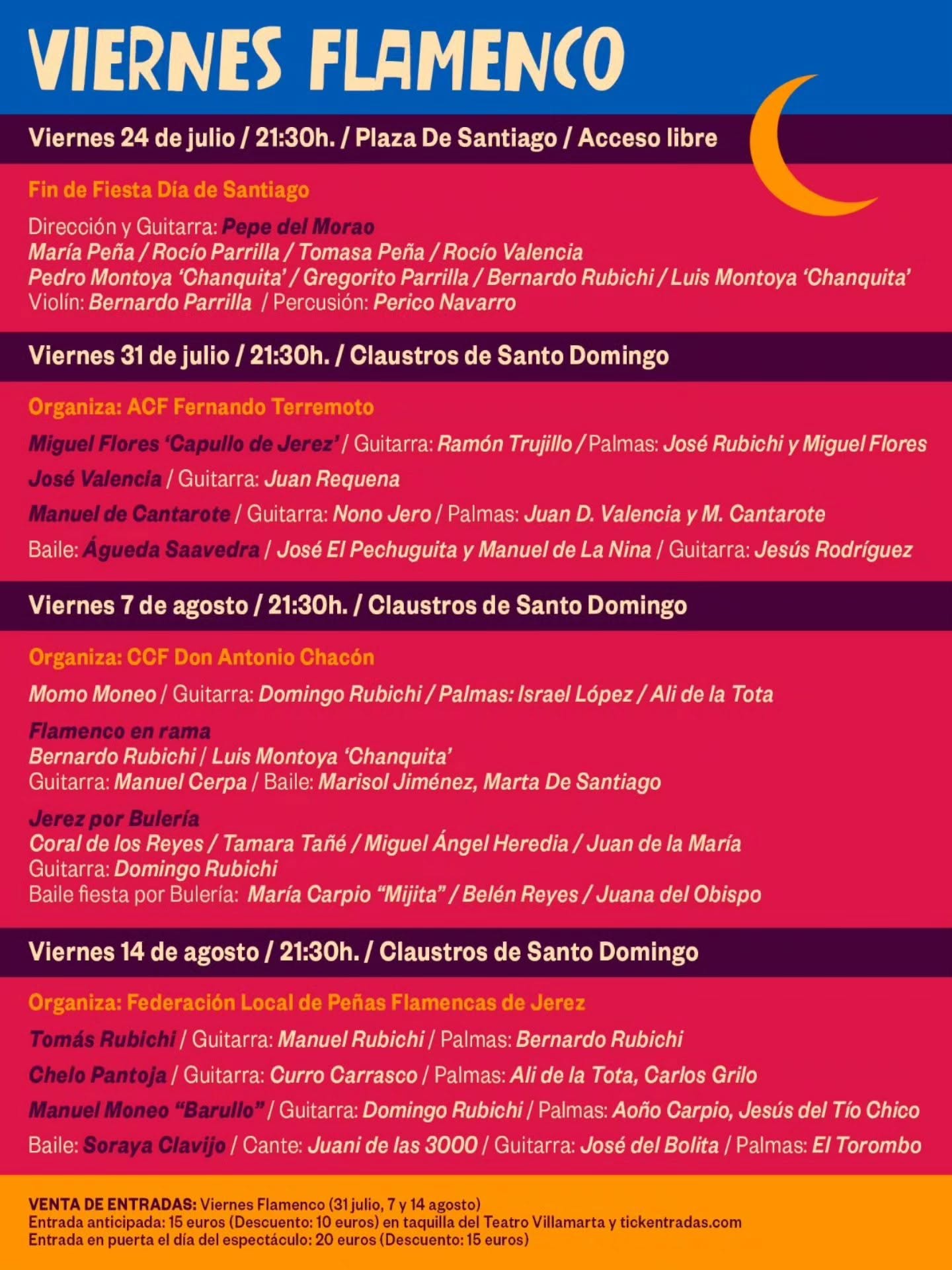 cartel con actuaciones de los viernes flamenco