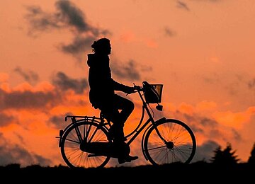 en bicicleta