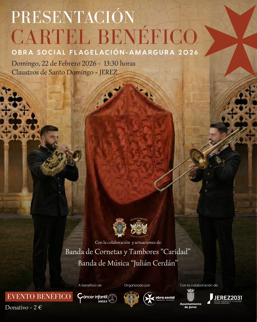 Cartel acto benéfico Hermandad de La Amargura