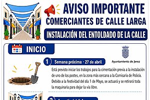 El lunes comienza la colocación de toldos en la calle Larga