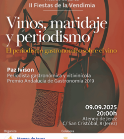 cartel conferencia maridaje y periodismo
